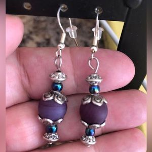 Artisan Handmade with love, dangling gorgeous beaded earrings.  One of a kind!